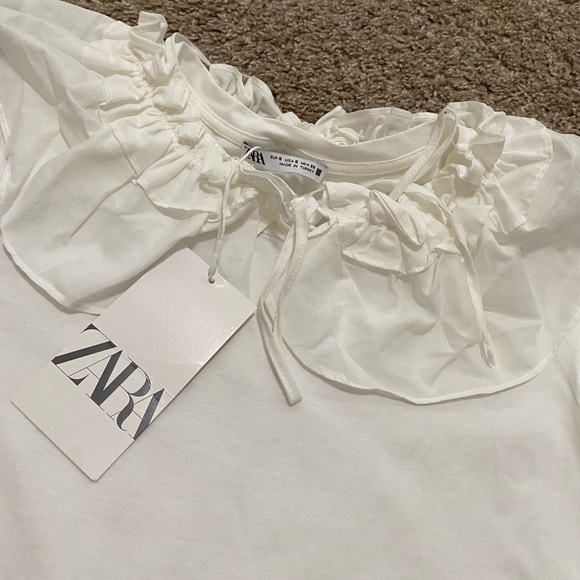 ZARA Overlay Collar Top NWT Size S - Picture 10 of 12